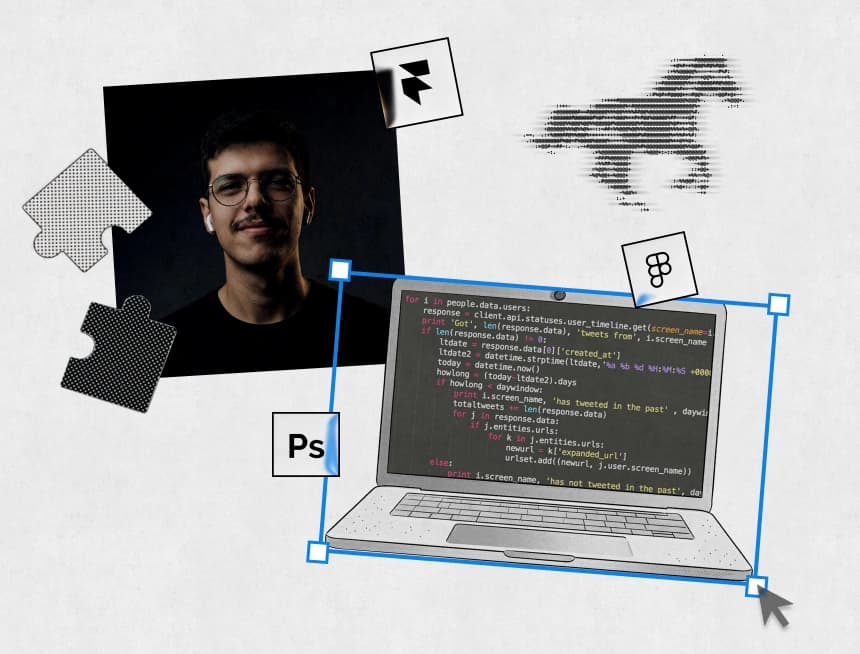 Diseñador web trabajando en una interfaz digital